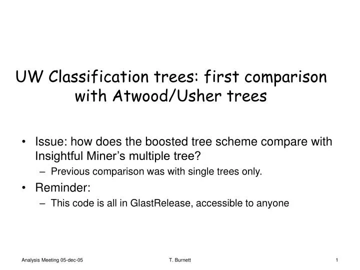 uw classification trees first comparison with atwood usher trees