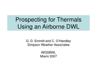 prospecting for thermals using an airborne dwl