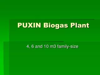 PUXIN Biogas Plant