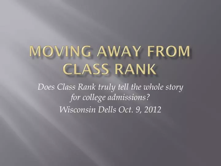 moving away from class rank