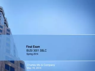 Final Exam