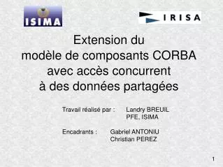 extension du mod le de composants corba avec acc s concurrent des donn es partag es