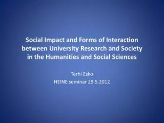 Terhi Esko HEINE seminar 29.5.2012