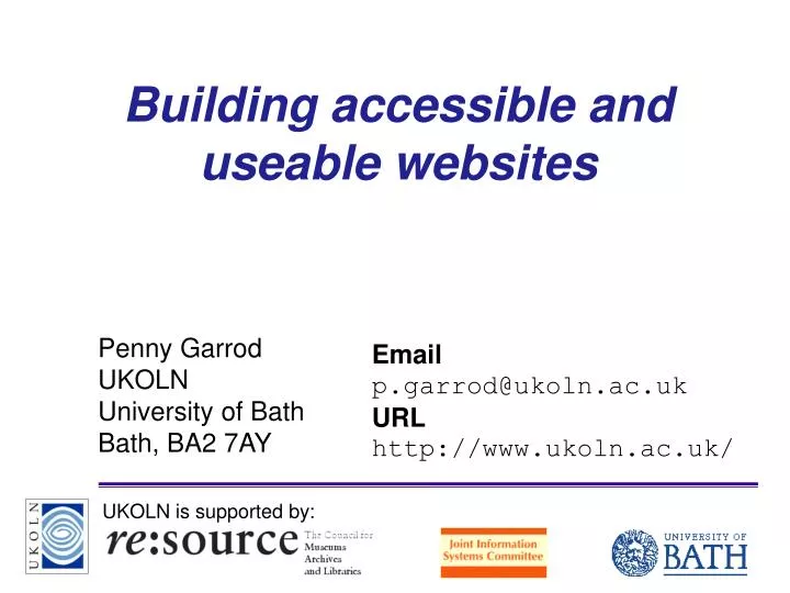 building accessible and useable websites