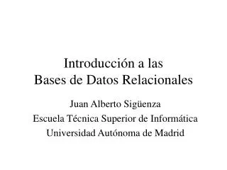 introducci n a las bases de datos relacionales