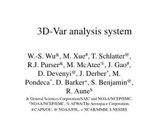 3D-Var analysis system