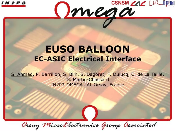 euso balloon ec asic electrical interface