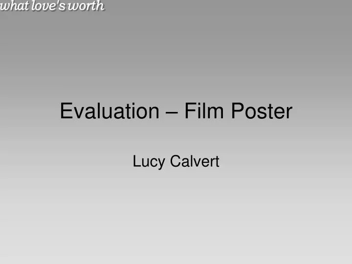 evaluation film poster