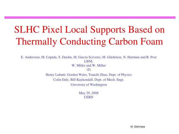 slhc pixel local supports based on thermally conducting carbon foam