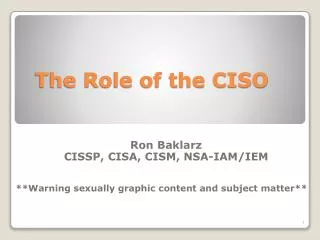 The Role of the CISO