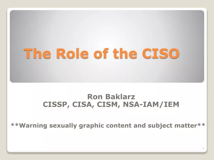 the role of the ciso