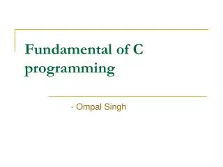 Fundamental of C programming