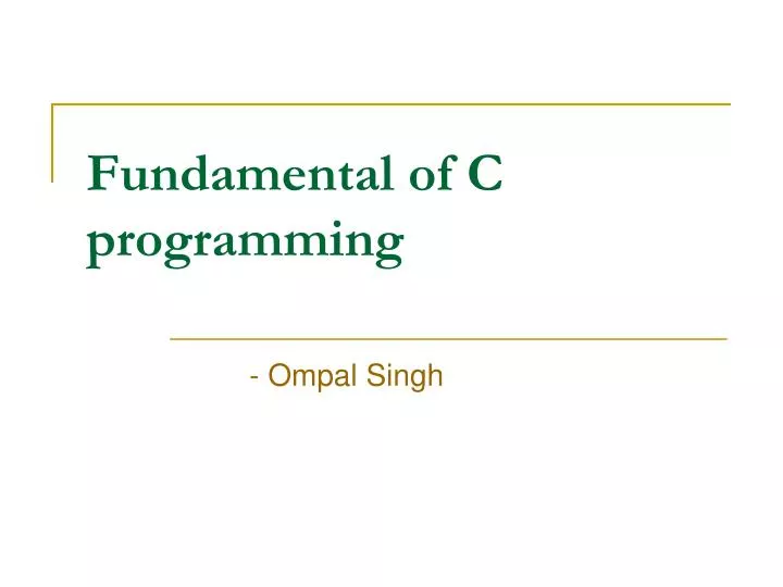 fundamental of c programming