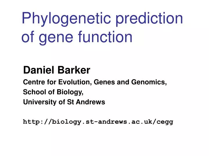 phylogenetic prediction of gene function