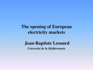 The opening of European electricity markets