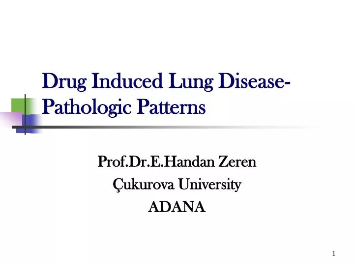 drug induced lung disease pathologic patterns
