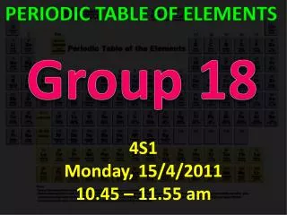 PERIODIC TABLE OF ELEMENTS