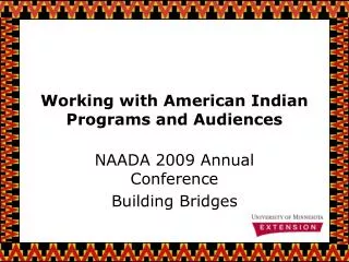 Working with American Indian Programs and Audiences