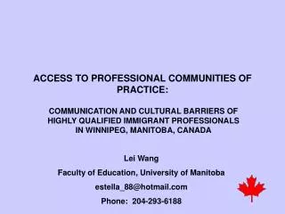 ACCESS TO PROFESSIONAL COMMUNITIES OF PRACTICE: