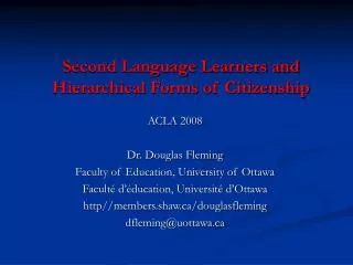 Second Language Learners and Hierarchical Forms of Citizenship