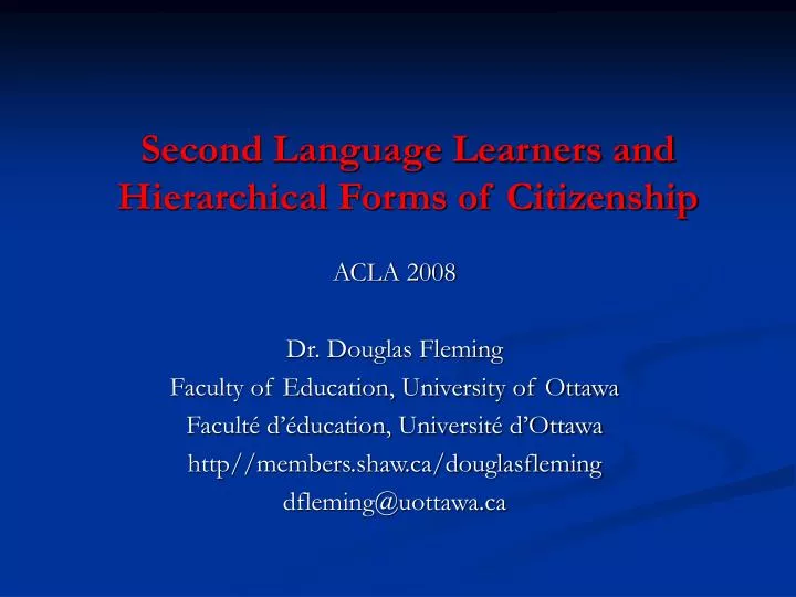 second language learners and hierarchical forms of citizenship