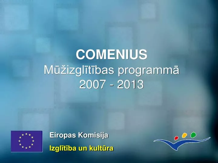 comenius m izgl t bas programm 2007 2013
