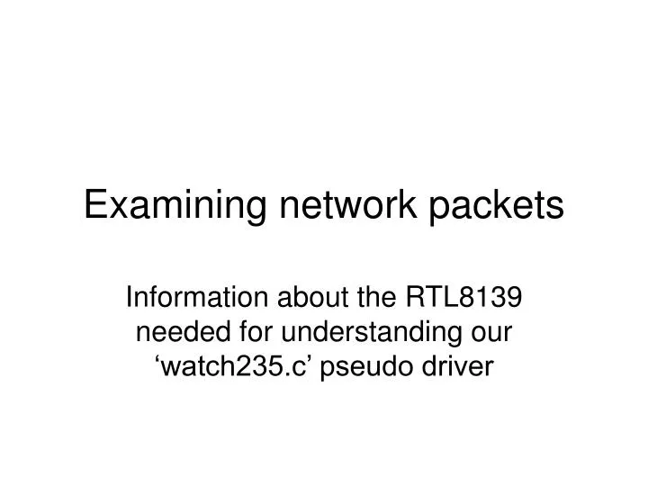 examining network packets