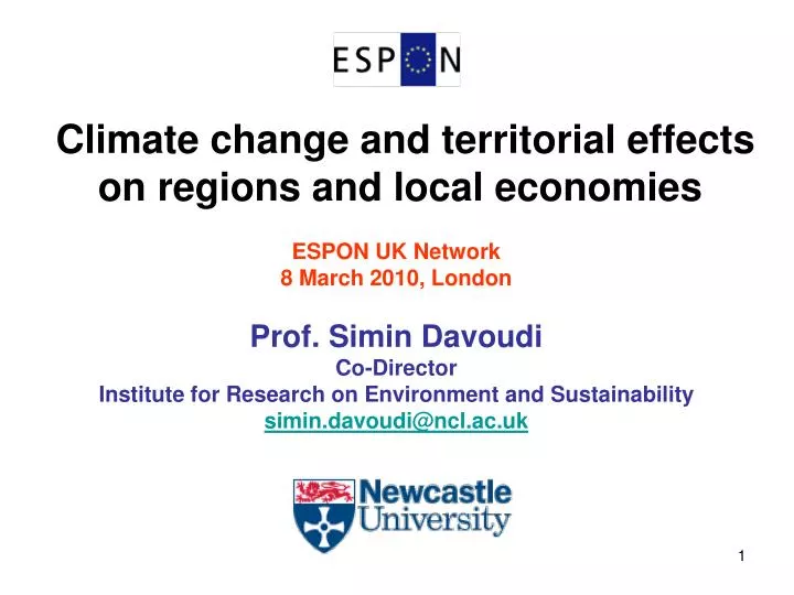 climate change and territorial effects on regions and local economies