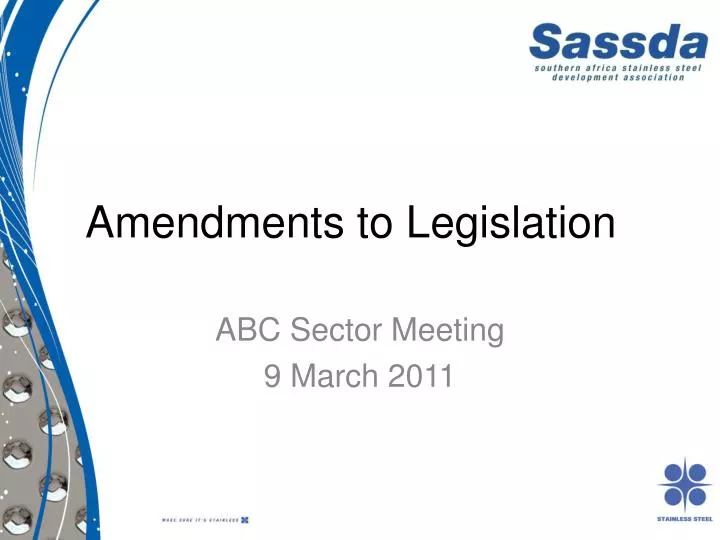 amendments to legislation