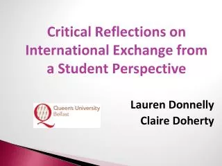 Critical Reflections on International Exchange from a Student Perspective