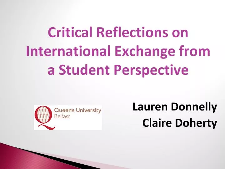 critical reflections on international exchange from a student perspective