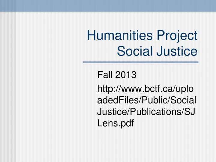 humanities project social justice