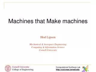 Machines that Make machines