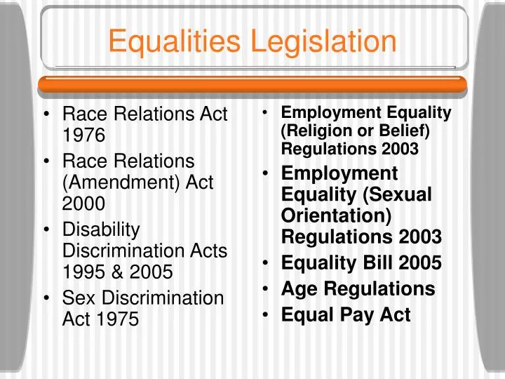 equalities legislation