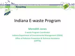 Indiana E-waste Program
