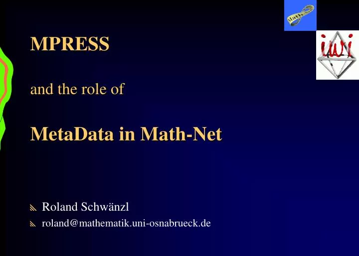 mpress and the role of metadata in math net