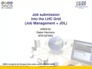 Job submission into the LHC Grid ( Job Management + JDL)