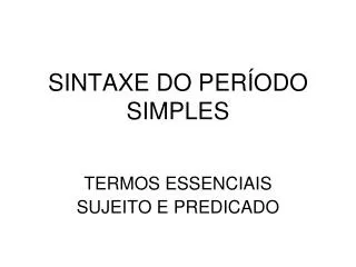 sintaxe do per odo simples