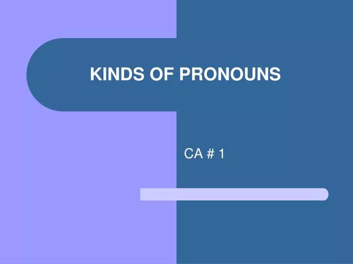 kinds of pronouns