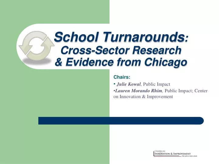 school turnarounds cross sector research evidence from chicago