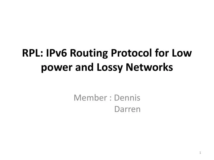 rpl ipv6 routing protocol for low power and lossy networks