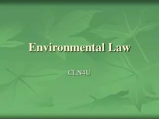 Environmental Law