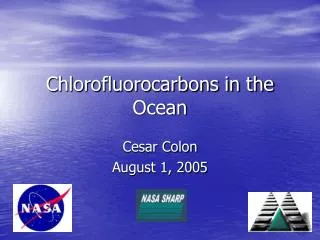 Chlorofluorocarbons in the Ocean