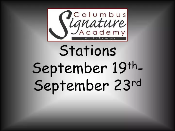 stations september 19 th september 23 rd