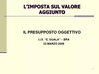 l imposta sul valore aggiunto