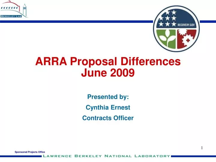 arra proposal differences june 2009