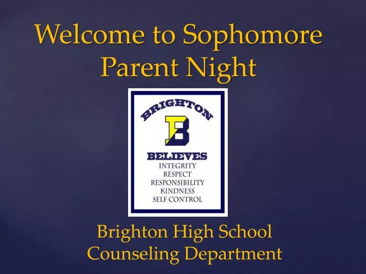 welcome to sophomore parent night
