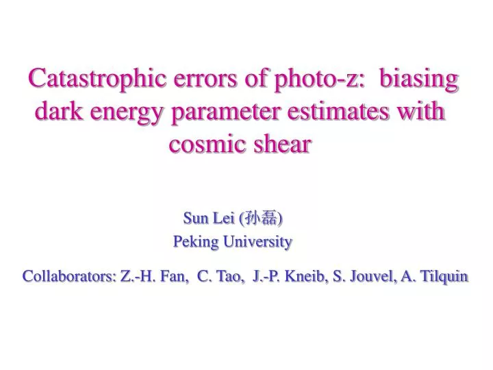 catastrophic errors of photo z biasing dark energy parameter estimates with cosmic shear