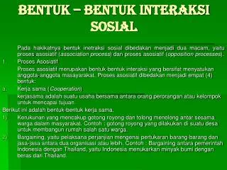 bentuk bentuk interaksi sosial