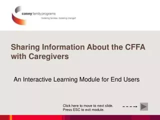 Sharing Information About the CFFA with Caregivers